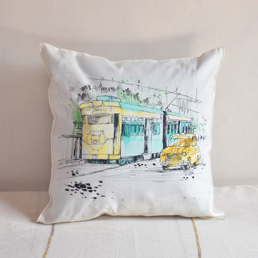 Calcutta Hand-painted Cushion Cover