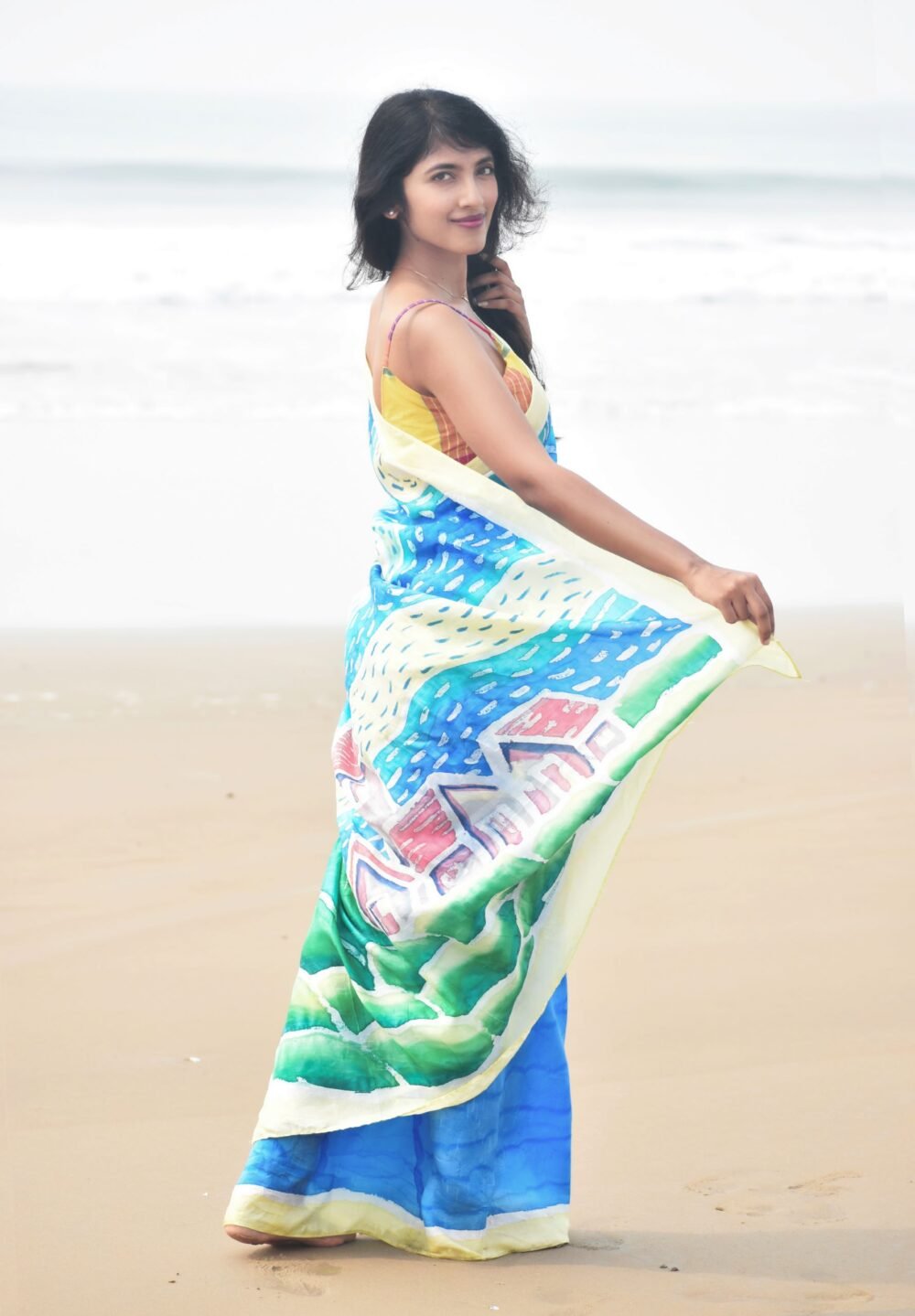 Starry Night Hand-painted Saree - Image 2