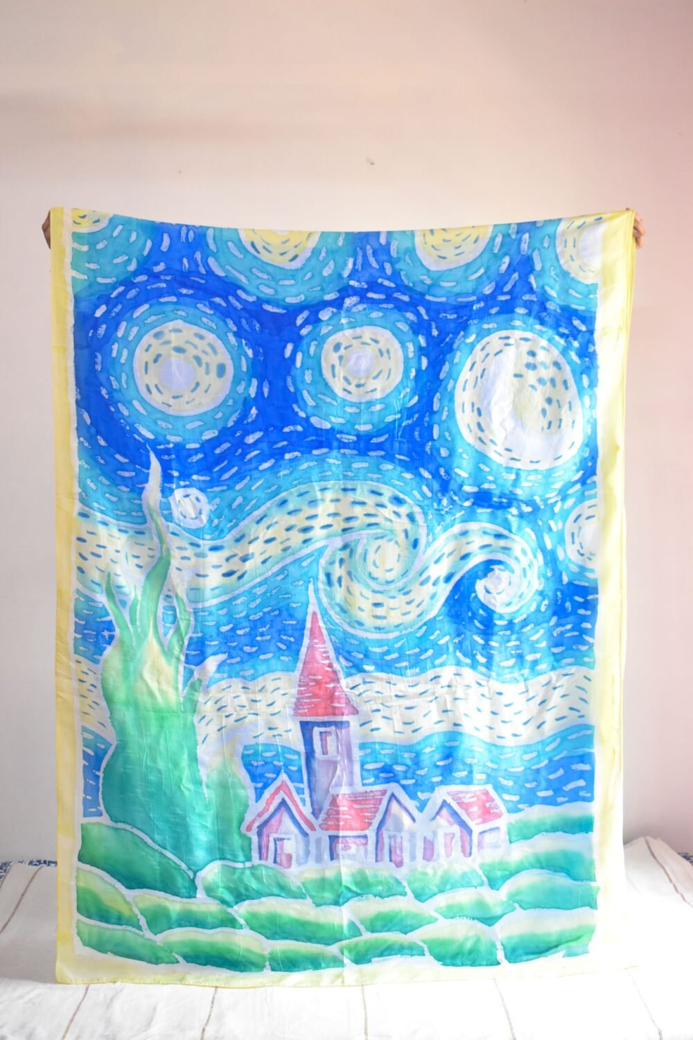 Starry Night Hand-painted Saree - Image 3