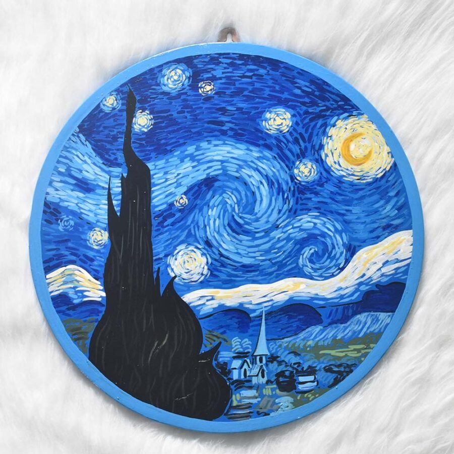 Starry Night Handpainted Wall Hanging