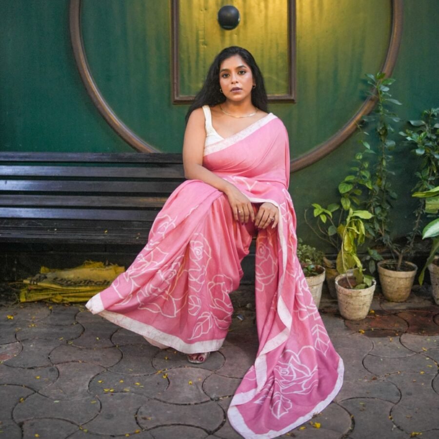 Rosi Batik Art Painted Silk Saree