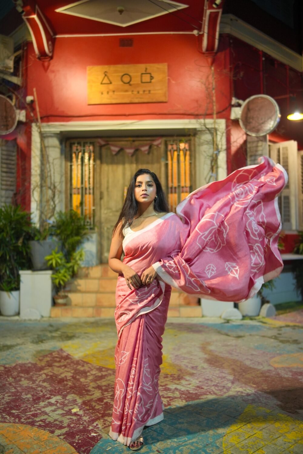 Rosi Batik Art Painted Silk Saree - Image 2