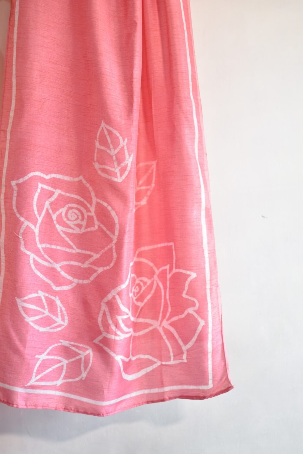 Roses Hand-Painted Batik Silk Stole - Image 2