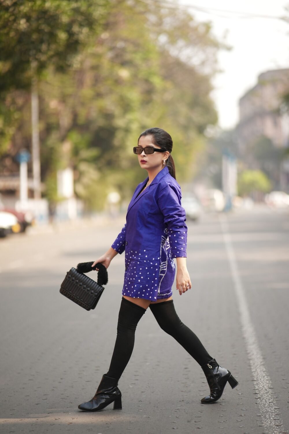 Starry Night Navy Pure Cotton Batik Art Jacket - Image 5