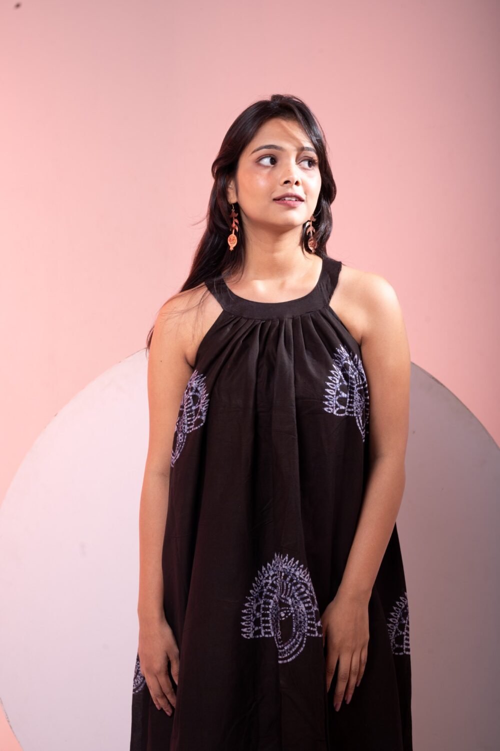 Chhau Batik Art Pure Cotton Flare Dress - Image 2