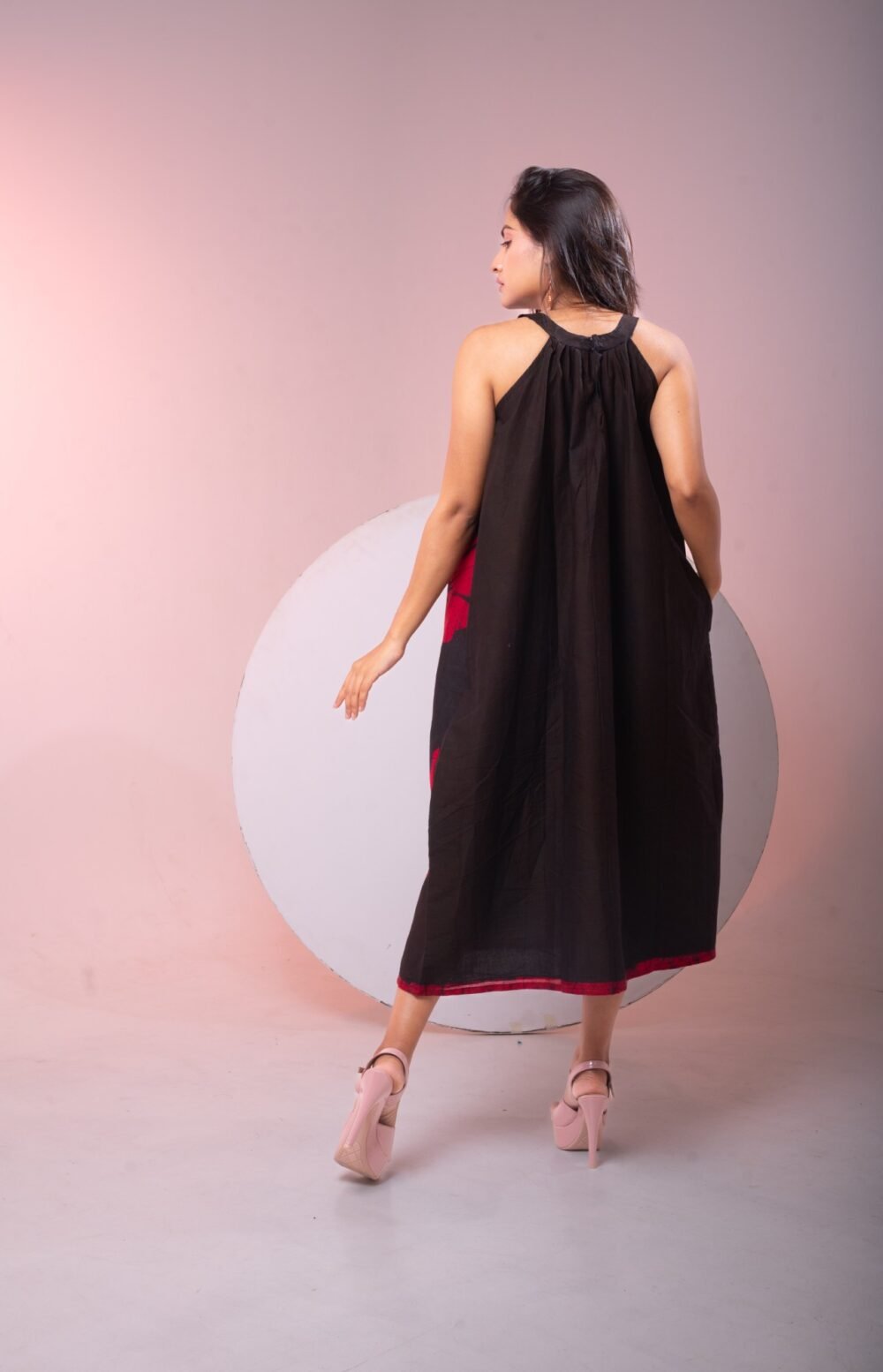 Hibiscus Hand Batik Pure Cotton Flare Dress - Image 5