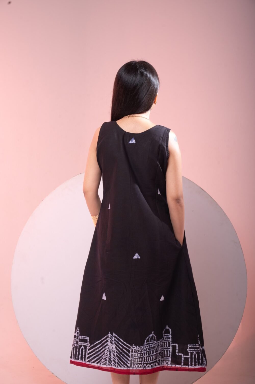 Mumbai Batik Art Pure Cotton Black Dress - Image 4