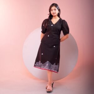 Mumbai Pure Cotton Batik Art Sleeves Dress
