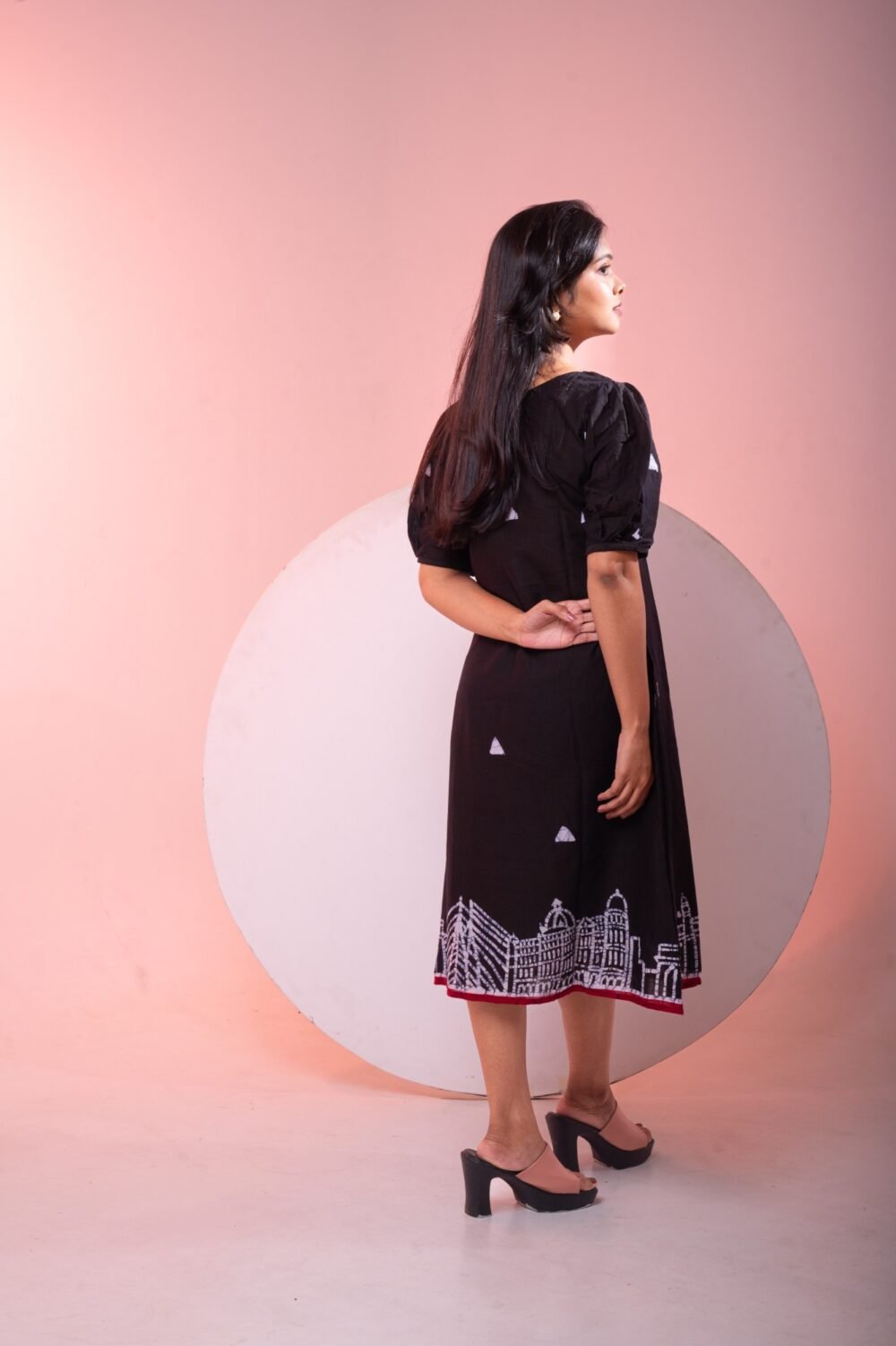 Mumbai Pure Cotton Batik Art Sleeves Dress - Image 2
