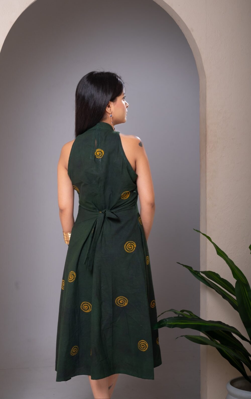 The Kiss by Klimt Batik Art Pure Cotton Belt Dress - Image 6