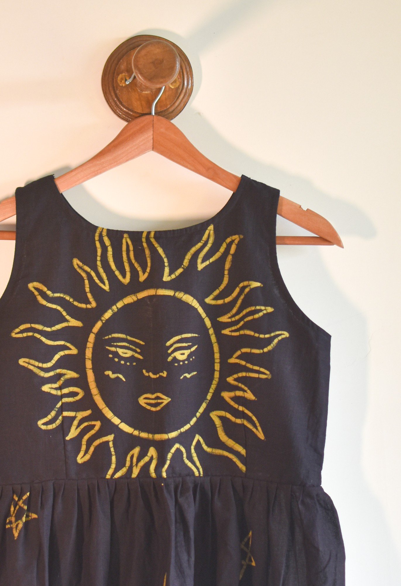 Sun Celestial Black Brown Batik Pure Cotton Top - Image 5
