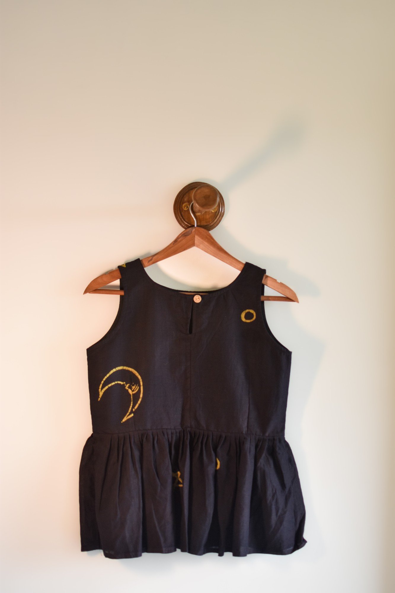 Sun Celestial Black Brown Batik Pure Cotton Top - Image 6