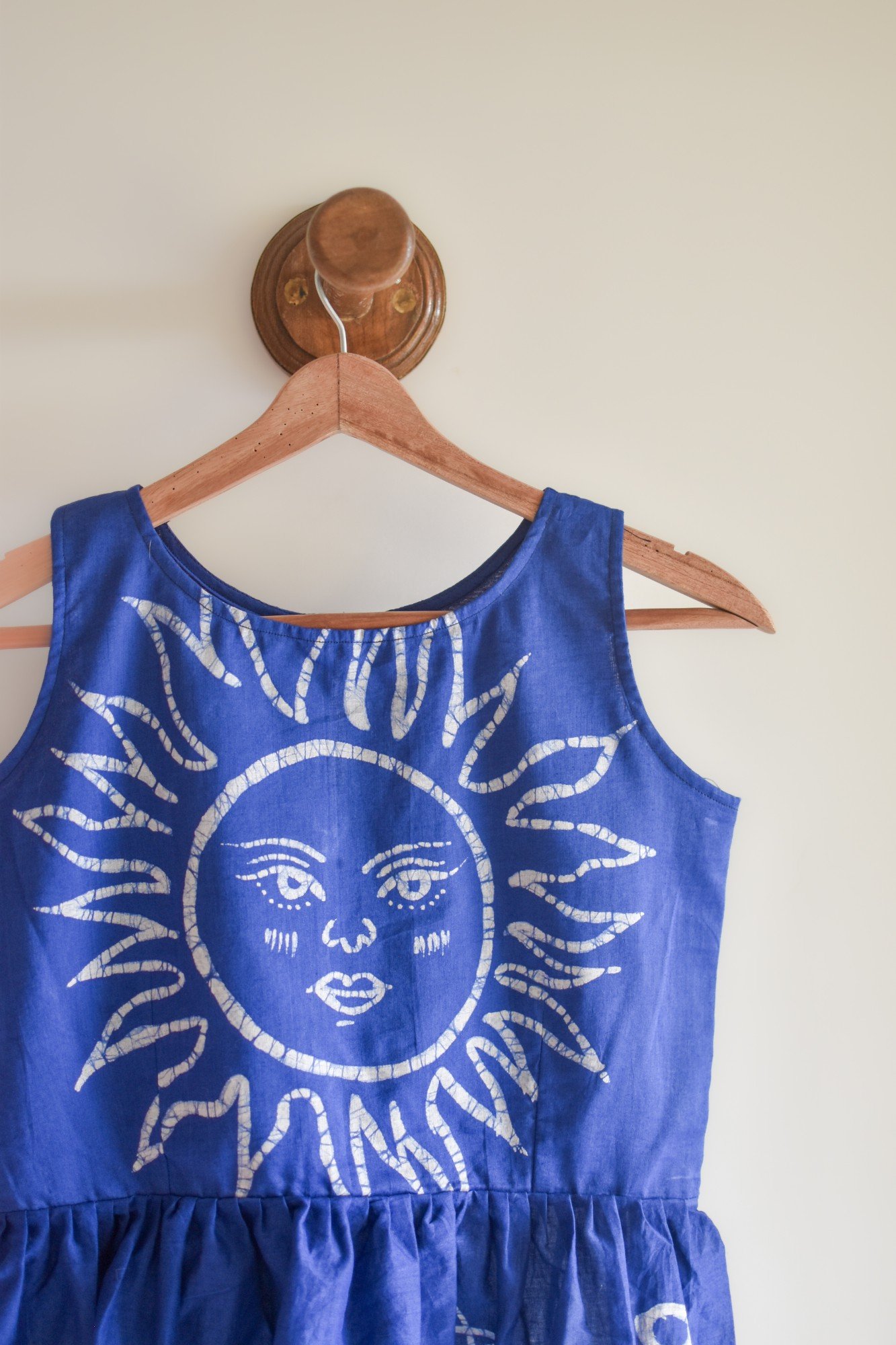 Sun Celestial Blue Batik Art Pure Cotton Top - Image 2