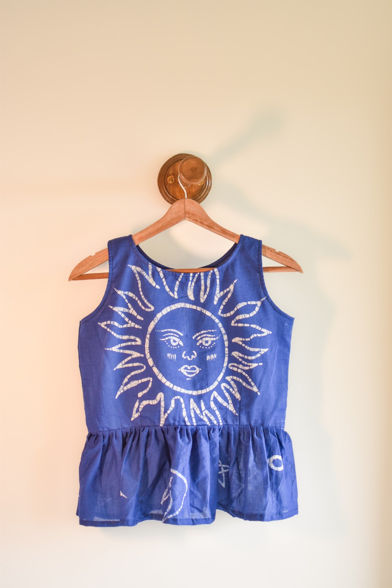 Sun Celestial Blue Batik Art Pure Cotton Top - Image 5