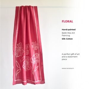 Floral Magenta Hand-painted Batik Silk Stole