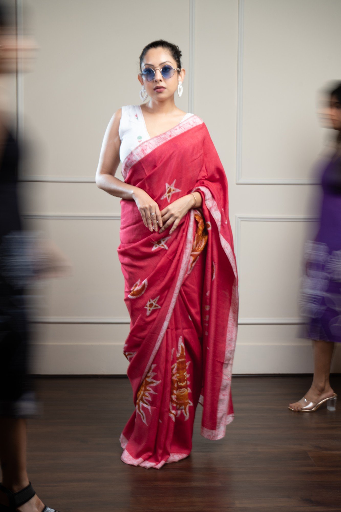 Sun Celestial Magenta Hand Batik Silk Saree - Image 2