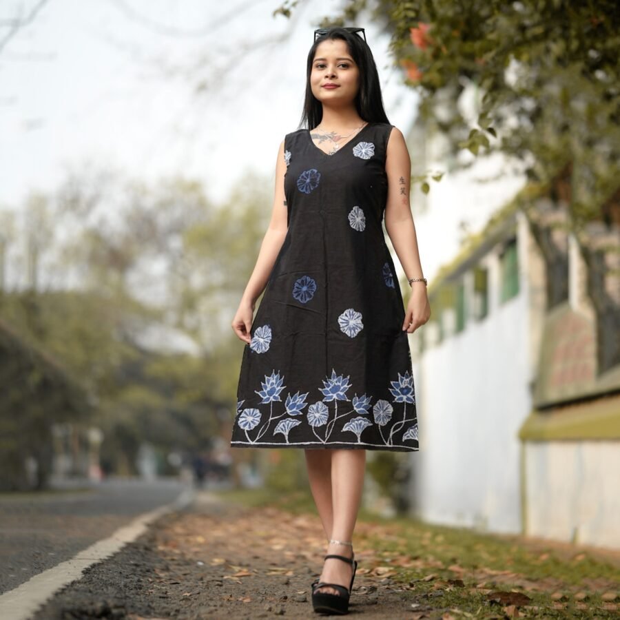 Blue Lotus Hand Batik Pure Cotton Dress