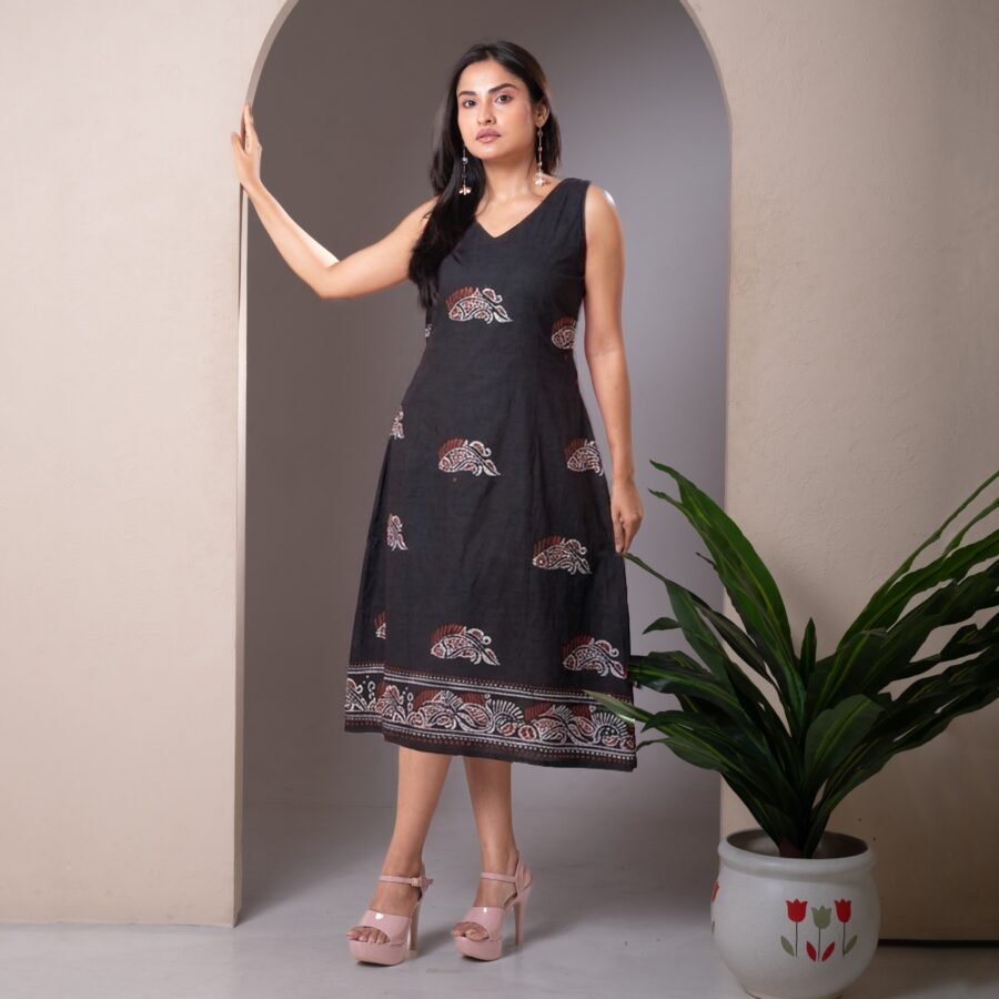 Fish Shoru Tuli Pure Cotton Batik Dress