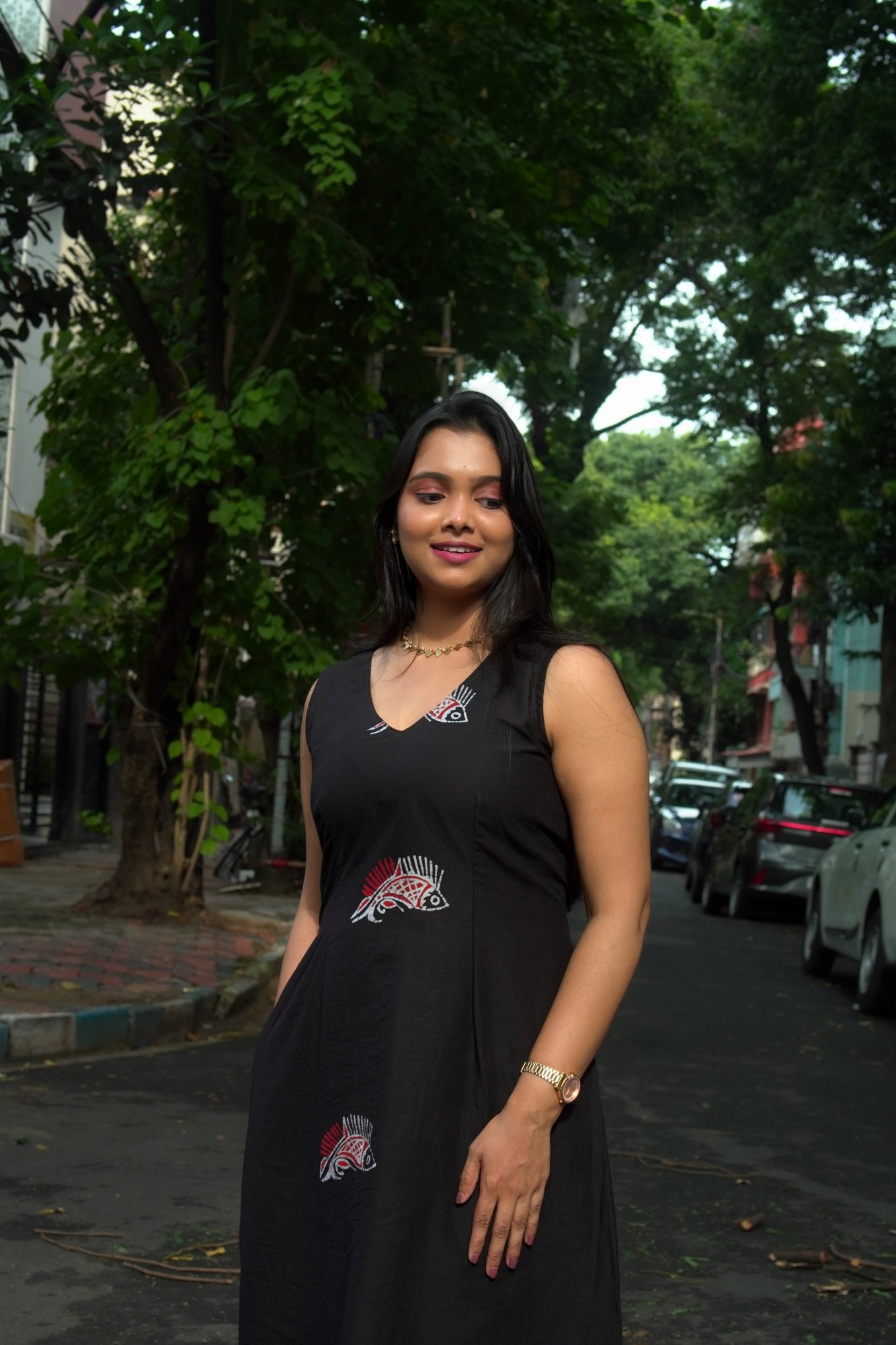 Fish Shoru Tuli Pure Cotton Batik Dress - Image 3