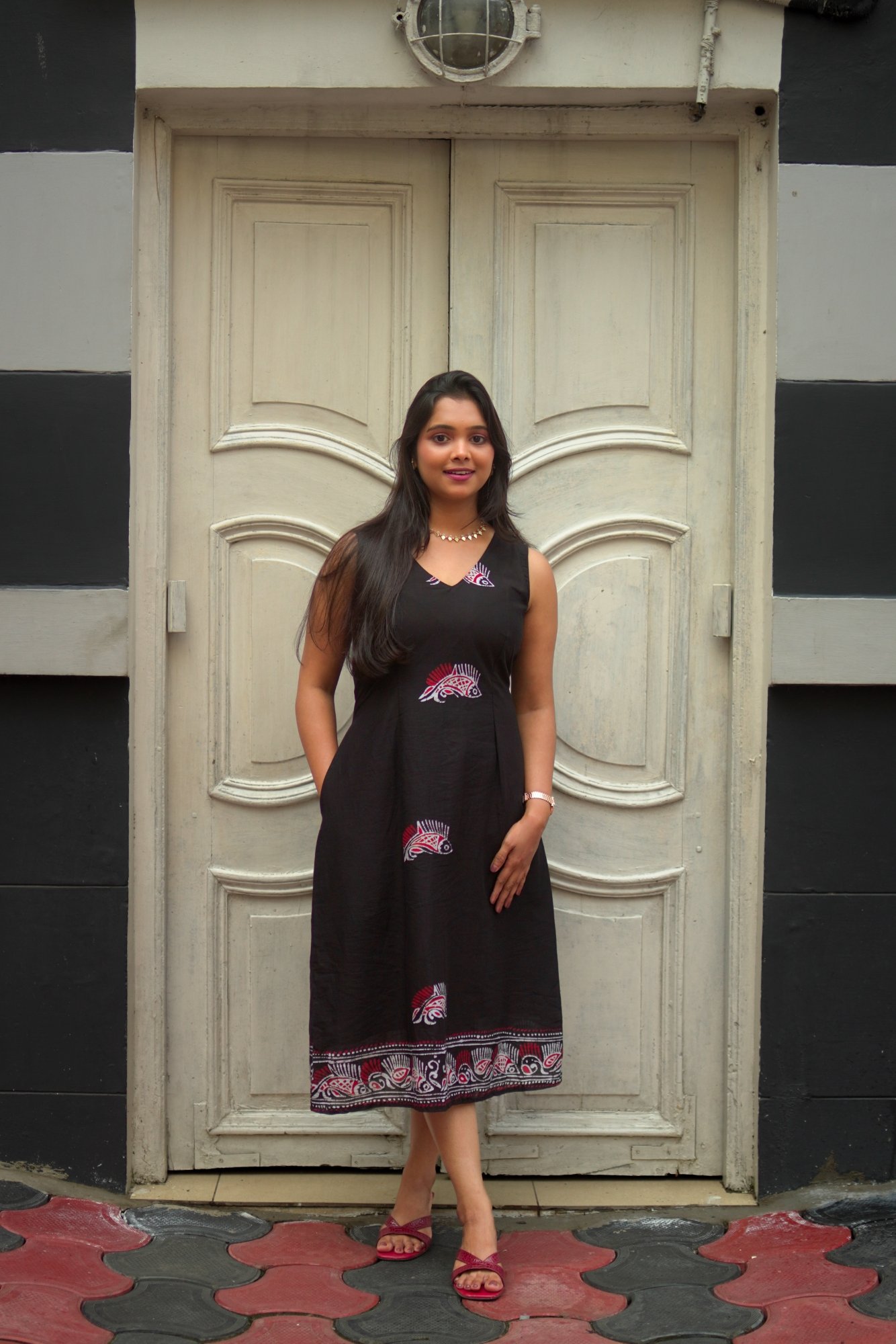 Fish Shoru Tuli Pure Cotton Batik Dress - Image 7