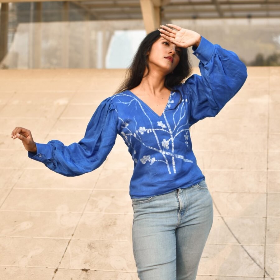 Almond Blossoms Batik Silk Top