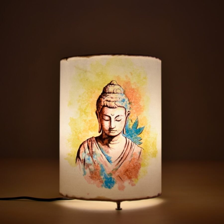 Buddha Hand painted Lamp
