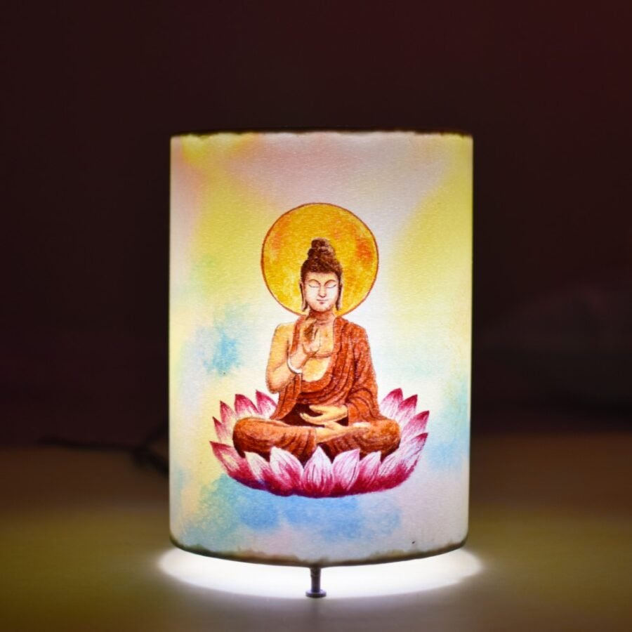 Divine Buddha Hand painted Lamp
