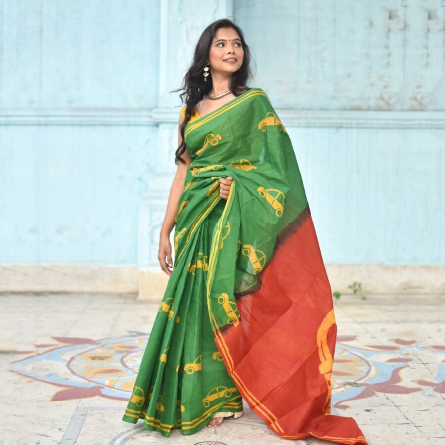 Taxi Batik Art Pure Cotton saree
