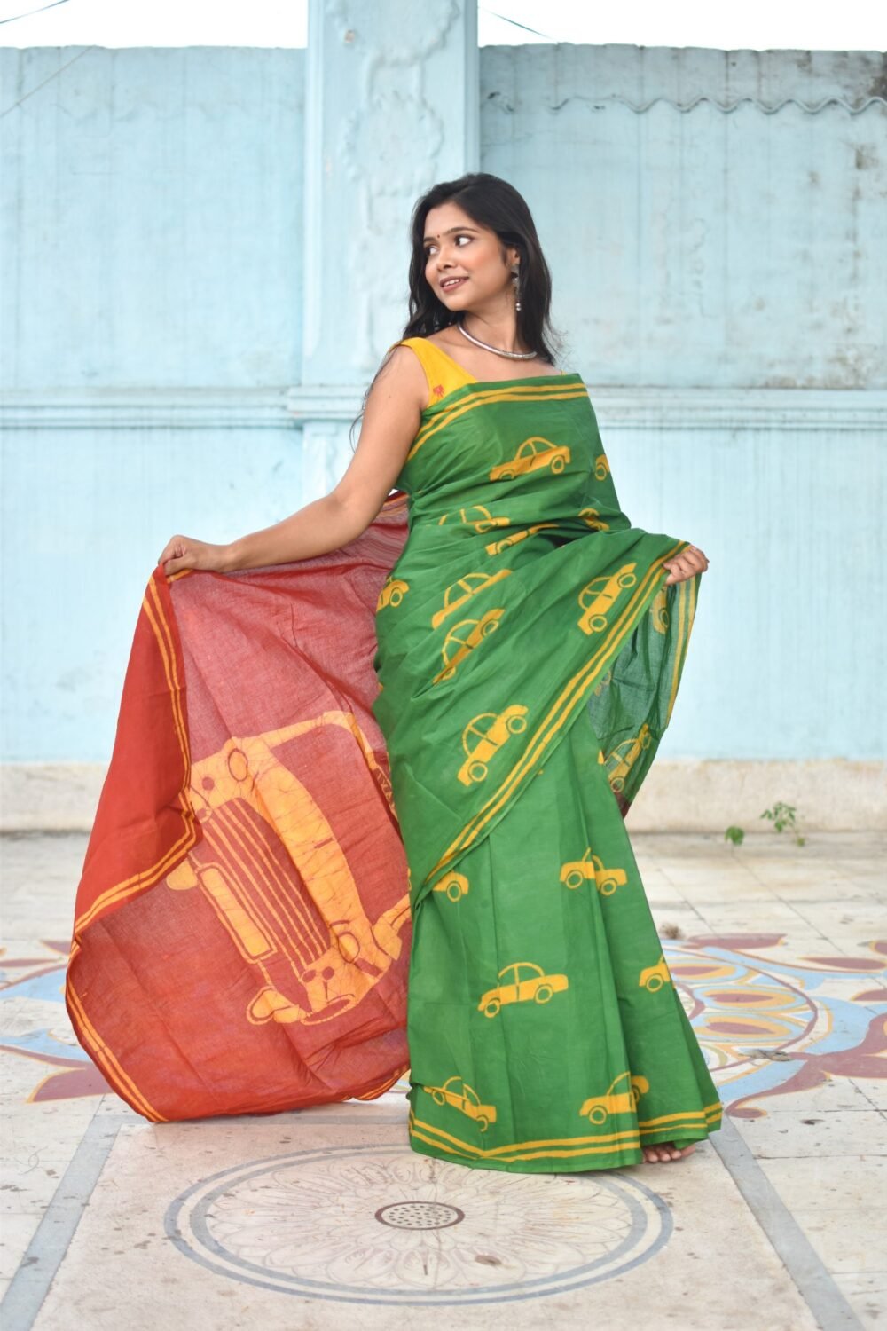 Taxi Batik Art Pure Cotton saree - Image 2