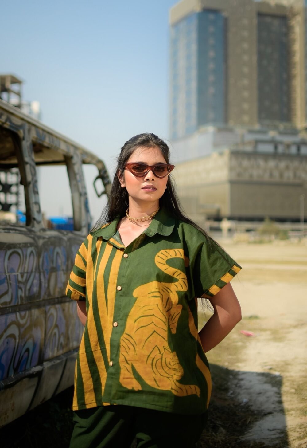 Tigress Anti-fit Batik Art Shirt - Image 2