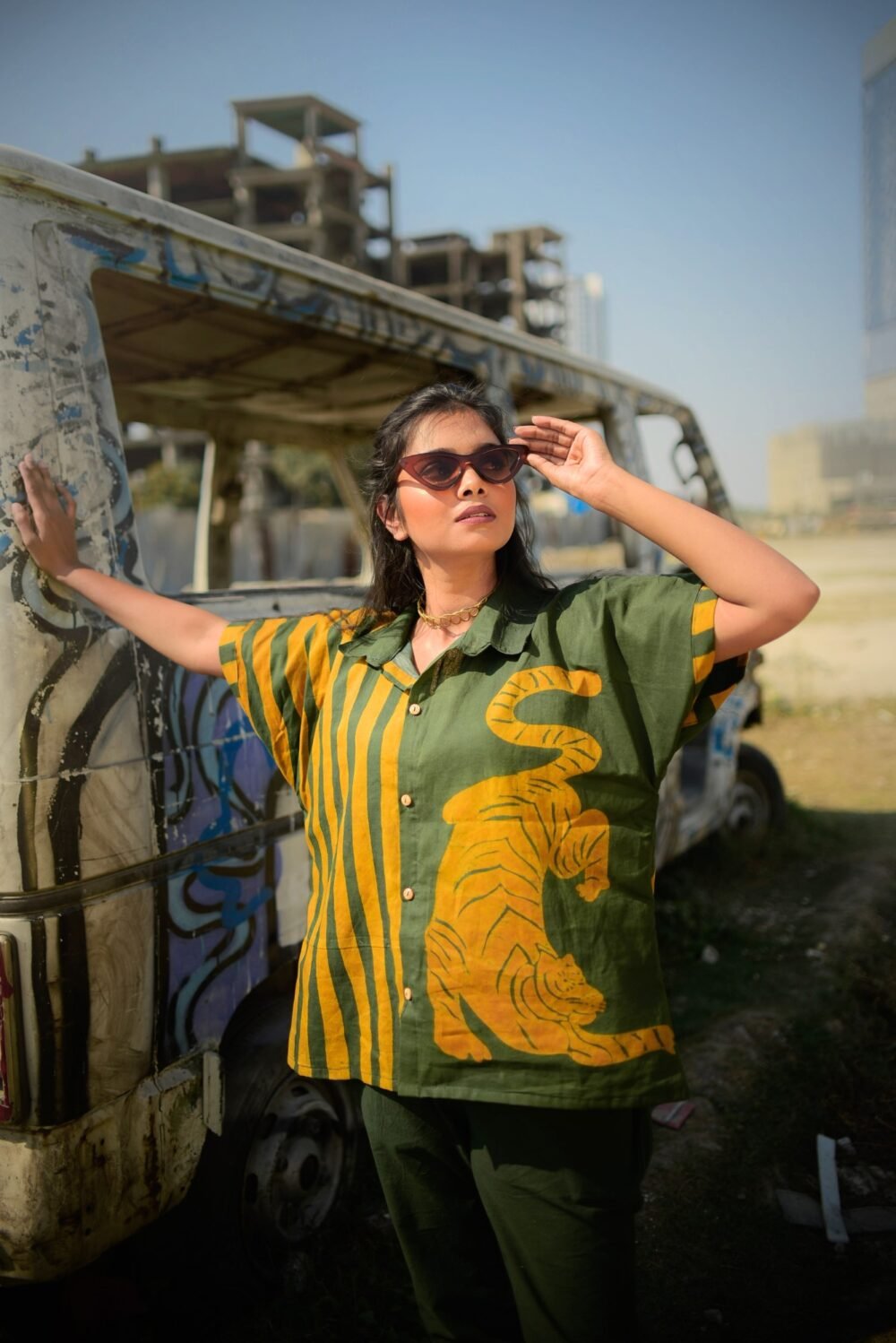 Tigress Anti-fit Batik Art Shirt - Image 4