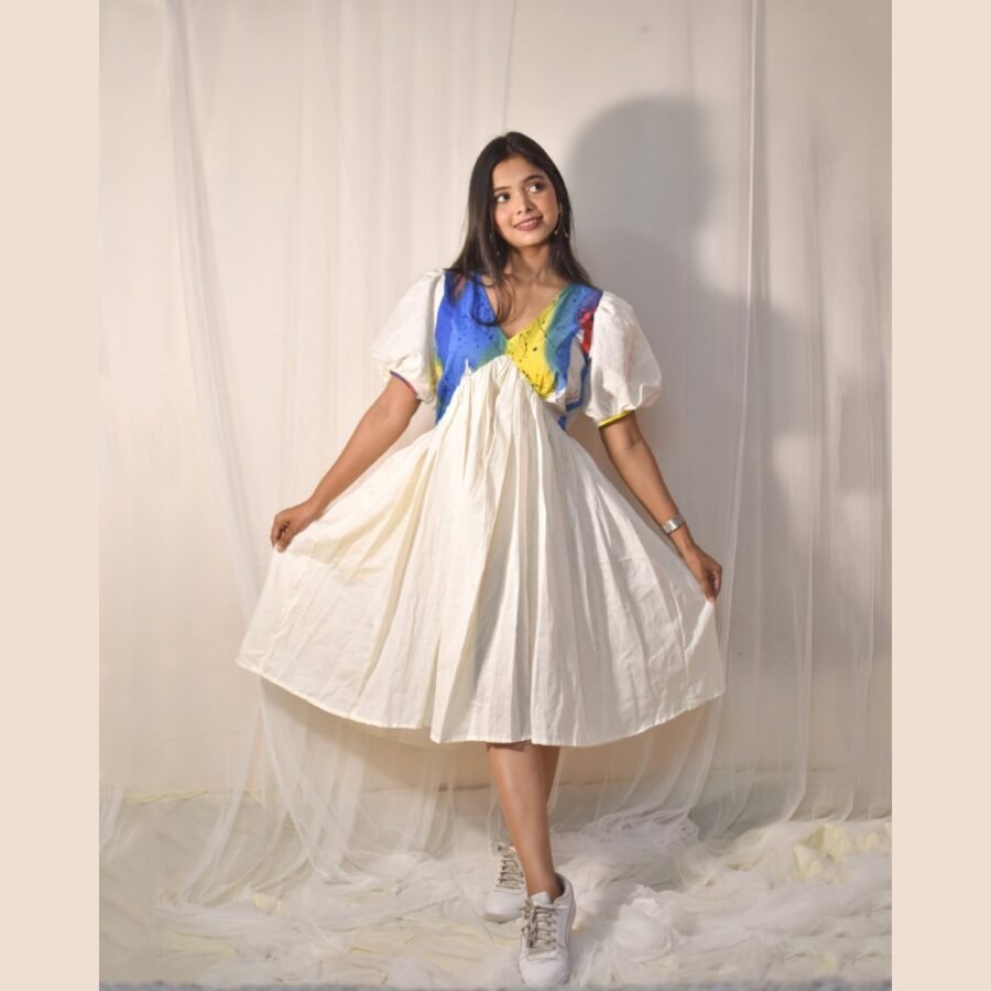 Yuri Hand-painted Cotton Linen Dress